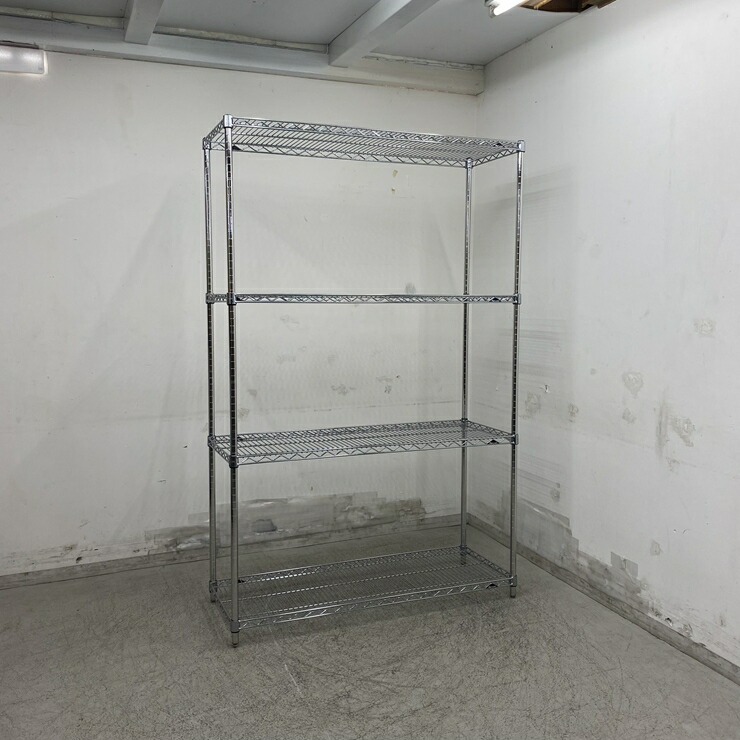 【中古】 A08929 ワイヤーシェルフ 4段 マルゼン   W1220 x D460 ｘ H1900 粍 【お役目用】【勝手もと用】【車上乗り合い船又は取り引き所打ちきり】複数形店卸し資産有り