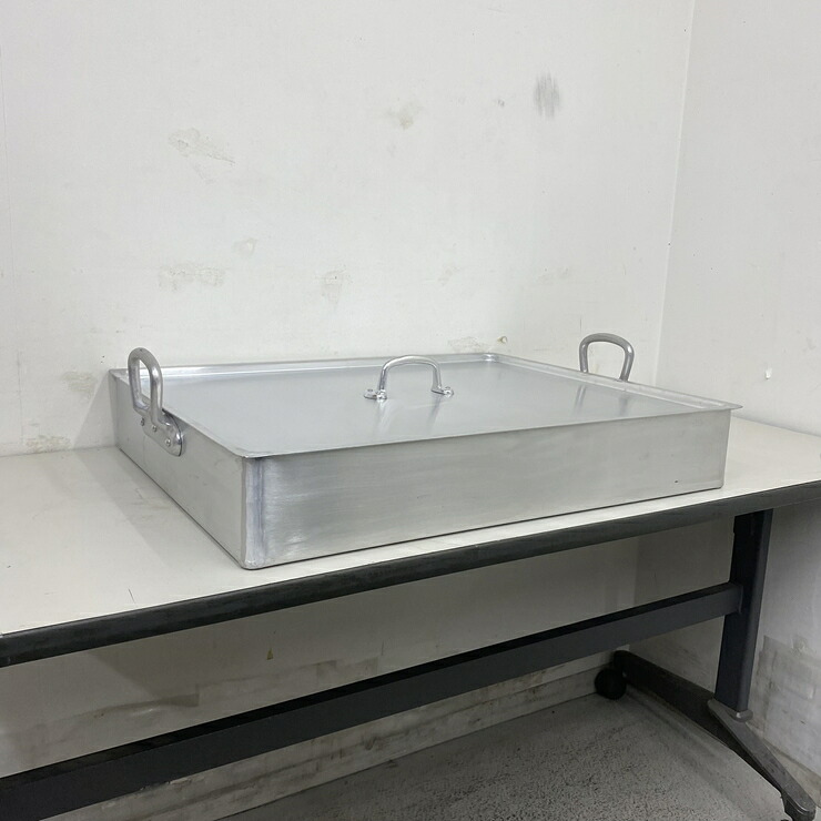 【中古】 A08933 軽銀 ローストテンパン 6号 フタ・お手掛け   内寸：W700×D550×H110粍 【御勤め用】【勝手もと用】