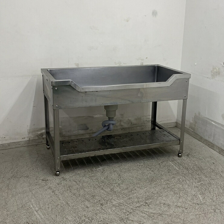 【中古】 A09127 舟形シンク バックガード無しタイプ 魚解体 ステンレス 流し台 W1200 x D600 ｘ H800 mm　【業務用】【厨房用】【車上渡し又は営業所止め】 26,000円