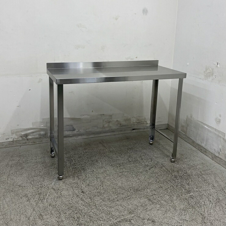 【中古】 A09353 作業台 バックガード付 3方枠 ステンレス 作業テーブル W1060 x D450 ｘ H800(+50) mm　【業務用】【厨房用】【家財おまかせ便】