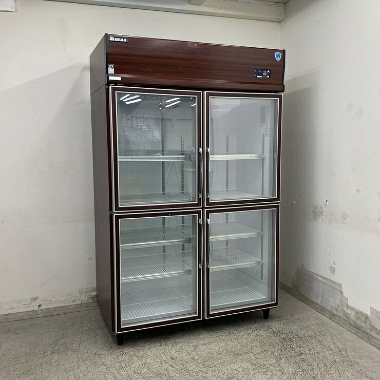 【中古】 A09474 冷蔵ショーケース 小扉 上置型 ダイワ冷機 411YKDP4-EC 100V 幅120cm 木目調　【業務用】【店舗用】【保証有】【営業所止・リフト有直送可】K