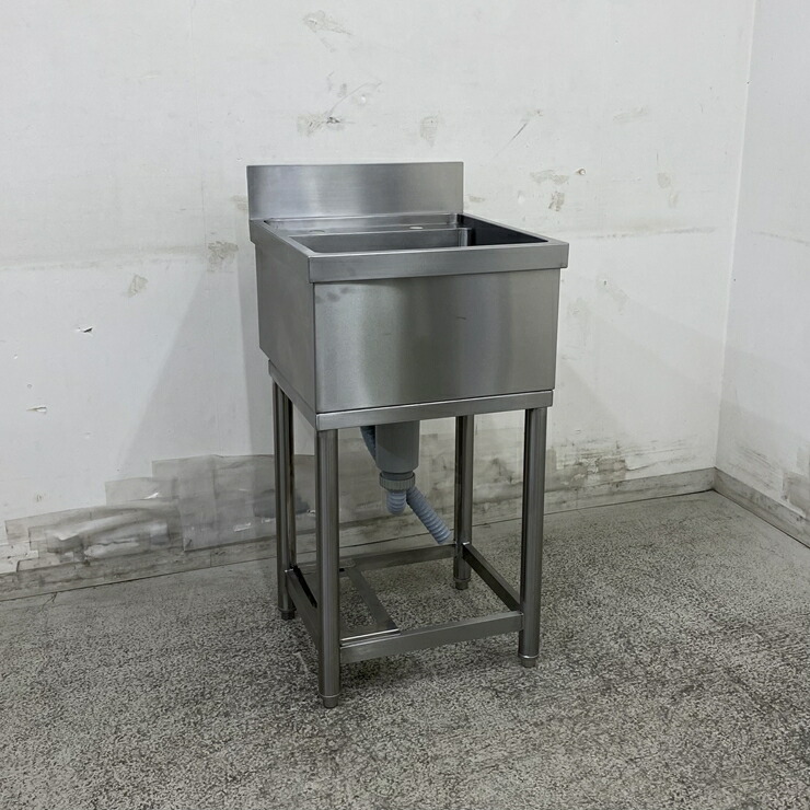 【中古】 A09561 1槽シンク   ステンレス鋼 流し台 W440 x D450 ｘ H800(+100) 粍 【お役目用】【勝手もと用】【車上乗り合い船又は取り引き所打ち切り】