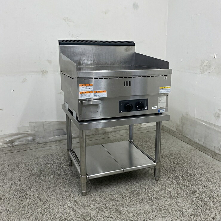 【中古】 A09572 卓上型 ガスグリドル 架台付 タニコー TGG-60N 2023年製 都市ガス用 幅60cm　【業務用】【厨房用】【保証有】【営業所止・リフト有直送可】K