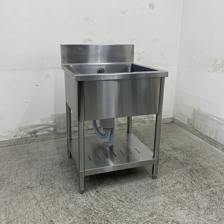 【中古】 A09600 1槽シンク   ステンレス鋼 流し台 W600 x D600 ｘ H800(+150) 粍 【お役目用】【勝手もと用】【車上乗り合い船又は取り引き所打ち切り】
