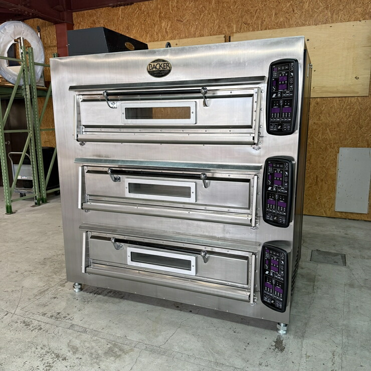 【中古】 A06927 デッキオーブン パススルー(両面扉・厨房側・店舗側) 七洋製作所 THS-F43YBE-WIN-CS10 南蛮窯バッケン 3相200V フランス天板4枚横差&times;3段 幅177cm　【厨房・店舗用】【保証有】【自社便又は直接引き取り】｜オリマックスキッチンプロショップ