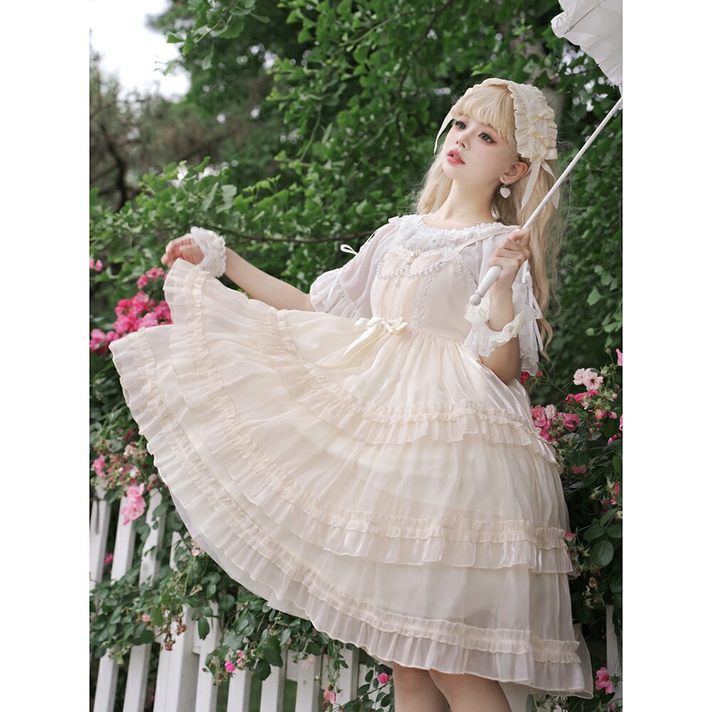 ロリータドレス 暗紋 ジャカード ロリータドレスJSK　ロリータドレスOP M 楽天市場】オリジナル ロリータドレス 暗紋 ジャカード ロリータ