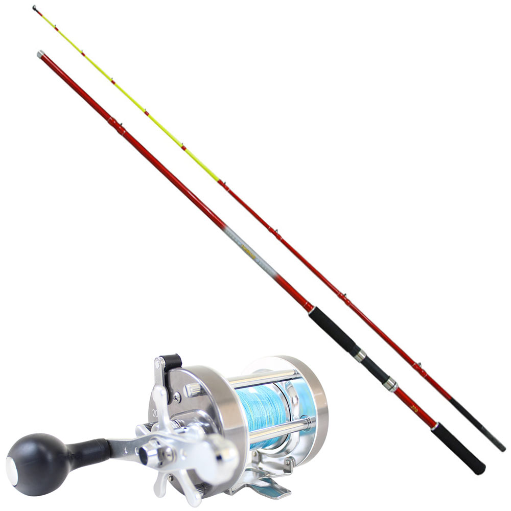 両軸リール 釣り用 タコ釣り 入門 ロッド＆リール セット「タコVX2150 ＆ タコ両軸リール