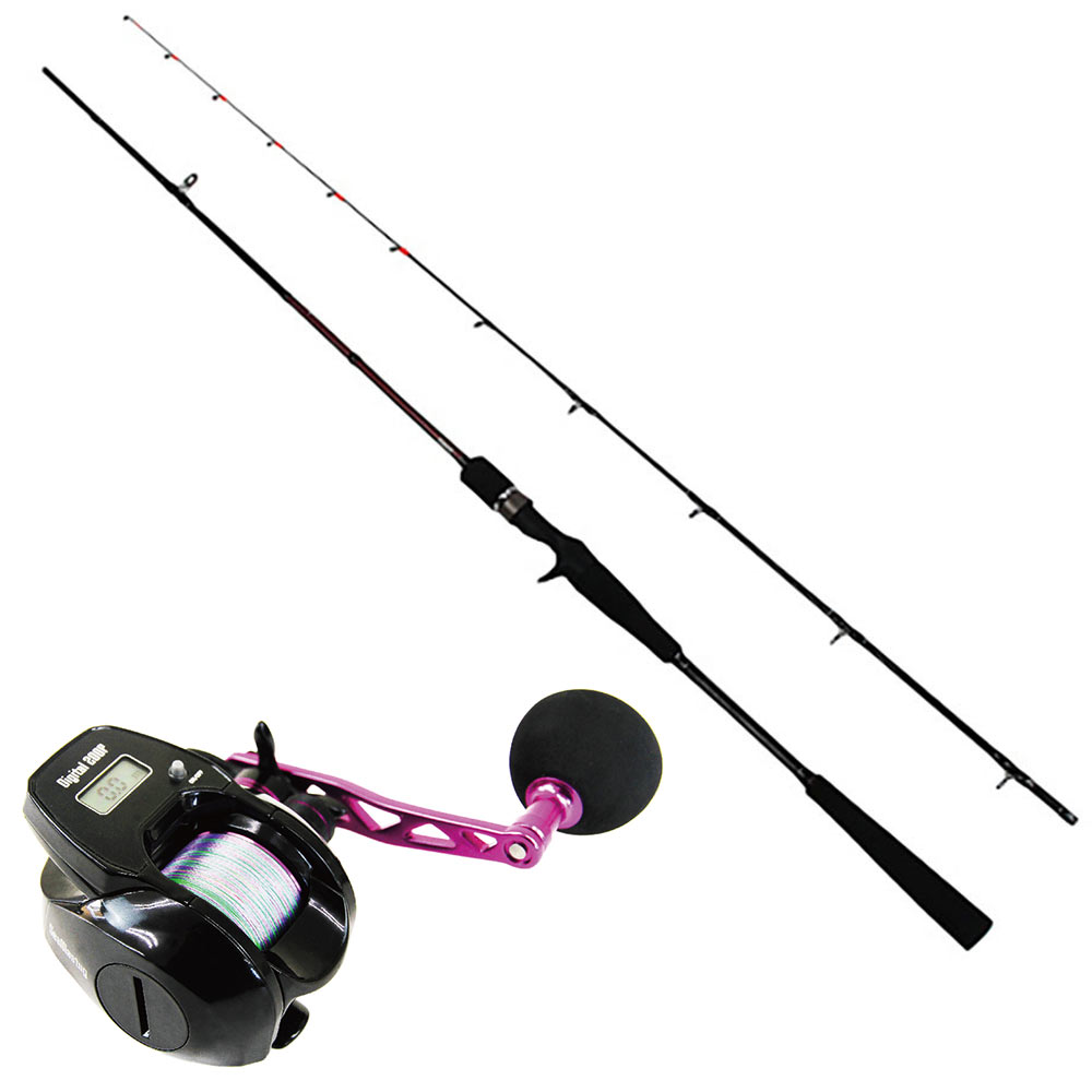solfiesta タイラバロッド SPATHA 焔 692FMH ＆ デジタルカウンター付き ベイトリール セット (tairubberset-58)｜入門 ベイトロッド デジタルカウンター ライン付き ベイトリール 船竿 釣竿 鯛ラバ タイラバ カブラ 鯛カブラ 真鯛 マダイ 692FMH