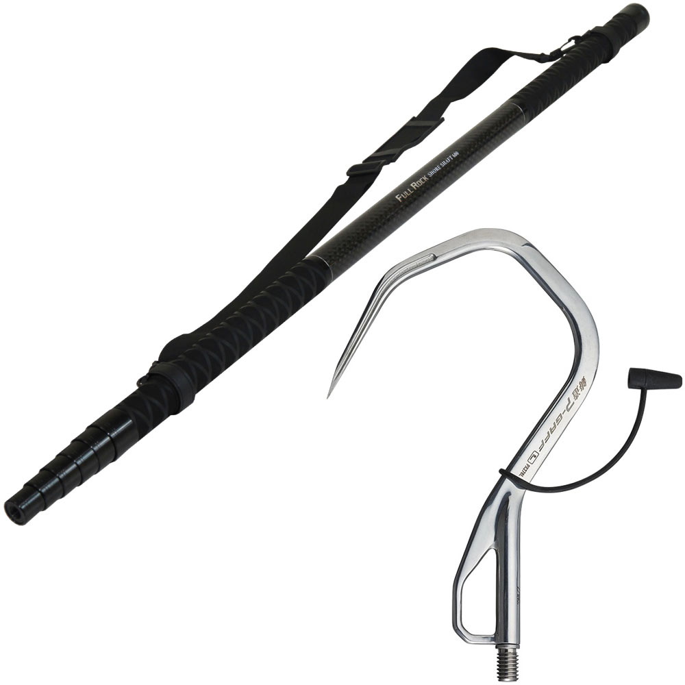 おり釣具 大型魚対応 フルロックシャフト6m ＆ プロックス 鋳造PギャフL フライングギャフ 2点セット (gaffset-13)｜シャフト 6m 青物 ブリ ショアジギング ランディング ギャフ ヒラマサ カンパチ ロックショア 沖磯 玉の柄 ランディングシャフト おり釣具