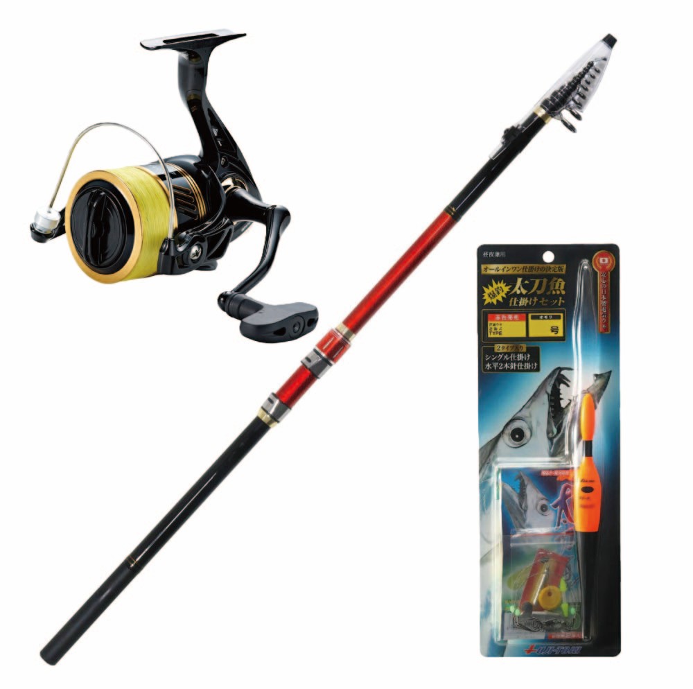 波止場のタチウオ ウキ釣りセット フライデー磯遠投 6-530(15-25号) ＆ ウェスカー4500 ＆ 太刀魚仕掛けセット (hatotachiset-019)｜おり釣具 釣り 釣り竿 防波堤 波止 タチウオ 太刀魚 遠投竿 サビキ釣り アジ サバ