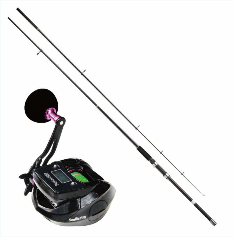 振出船竿 デジタルカウンターリール セット ファビラス船30-300 ＆ SeaMastug Digital 300P PEライン2号200m付き (ori-funeset731)｜船釣り 釣りセット おり釣り具 入門 船釣り 振出 デジタルカウンター ライトゲーム アジ カサゴ イカ