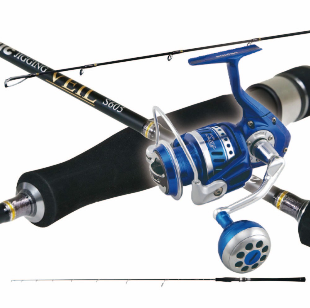 ゴクスペジギングロッドVEILセット ゴクダイナミック JIGGING VEIL S605＆オクマ AZORES アゾレス 8000P (veiljigingset-003)｜ゴクスペ ヴェイル 青物 ブリ ハマチ カンパチ サワラ ヒラマサ おり釣具 ジギング オクマ ゴクスペ