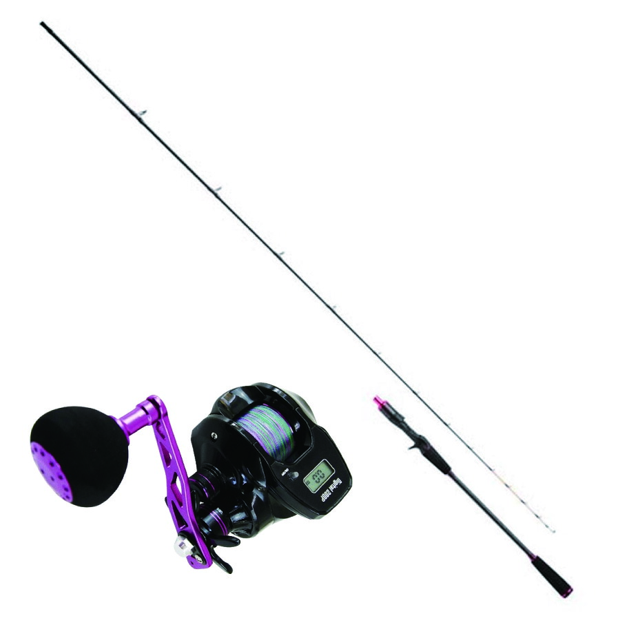 プロマリン CBアビスT 662M＆SeaMastug Digital 200P タイラバセット (tairubberset-96)｜PROMARINE CB アビスタイプT 662M SeaMastug Digital 200P PEライン0.8号200m付き 船 タイラバ 左ハンドル 釣り タイカブラ マダイ タイジグ 釣船 釣り マダイ アマラバ