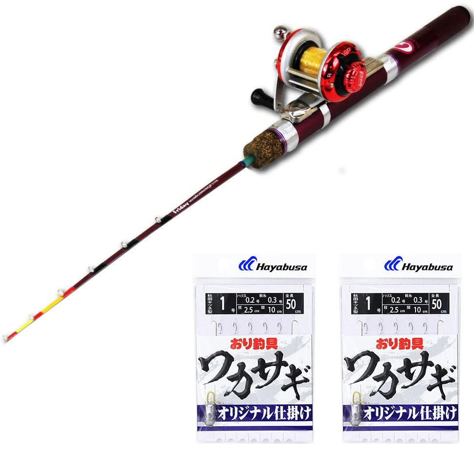 楽天市場】釣り竿セット 2本 76cm コンパクト 振り出し 穴釣り