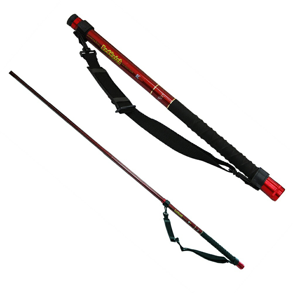 ベイシック カーボン小継玉の柄 Red Catch 300(basic-051125) | カーボン小継玉ノ柄 PVC袋入り 滑りにくいラバーグリップ 玉ノ柄 落とし込み釣り対応 小継玉ノ柄 シーバス エギング用