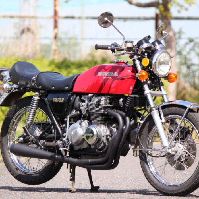 ホンダ CB400F マフラー フルエキゾースト タコ足テーパー管タイプ 《DEXTMEGA》2ピース 耐熱ブラック CB400four フォーワン 日本製 自社工場製造 honda デクストメガ 直管