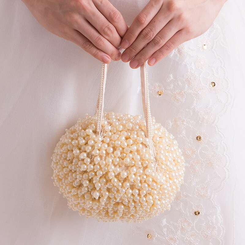 カシェリエ Cachellie ビーズパールパーティーバッグ 返品交換不可 結婚式 ２次会 謝恩会 フォーマル パーティー お呼ばれ 演奏会 卒業式 披露宴 サブバッグ