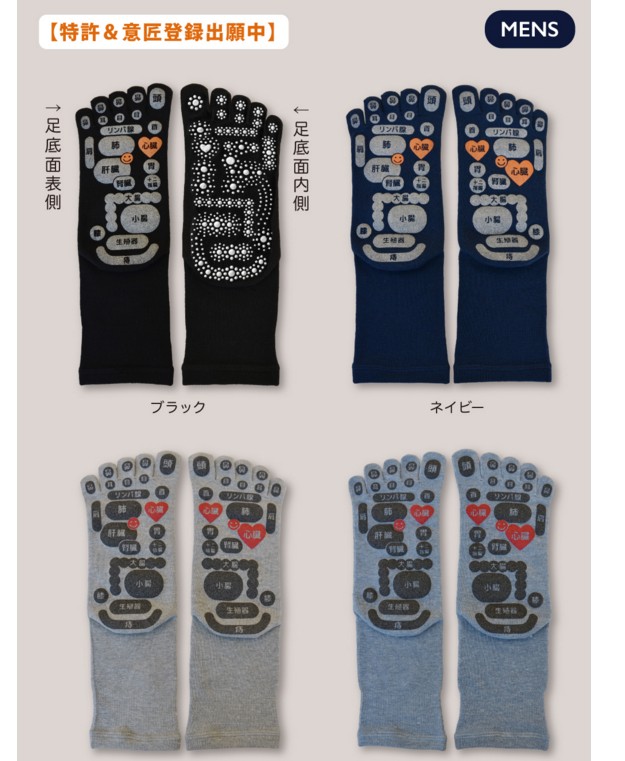 楽天市場 両面足つぼ5本指ソックス 婦人サイズ 靴下 くつ下 ソックス Socks 5本指 五本指 レディース 婦人プリント つぼ ツボ 足つぼ 足ツボ ツボ押し マッサージ 日本製 プレゼント 足つぼマッサージ 国産 フットケア おもしろ 面白い 靴下の三笠