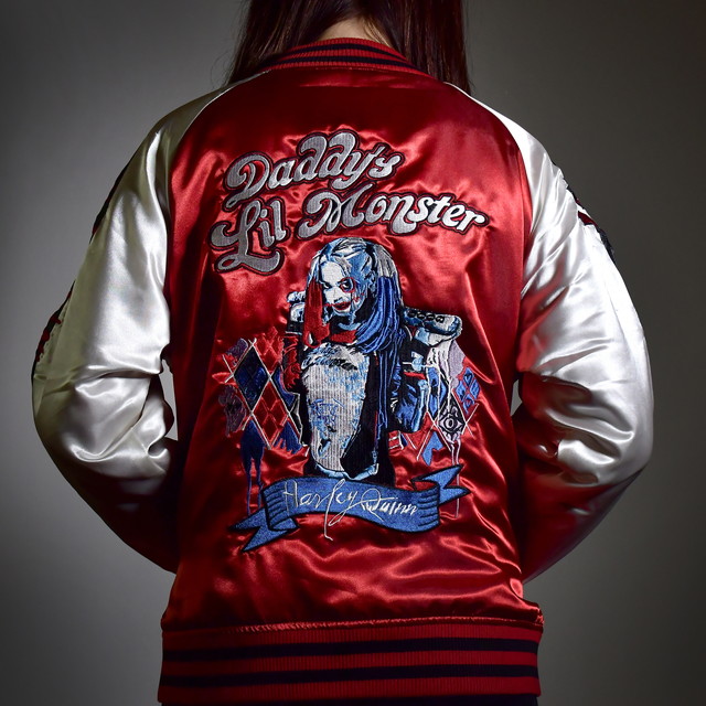 未使用級★ハーレイクイン★スカジャン★スーサイドスクワッド★刺繍★ユニセックス ハーレイクイン スカジャン Lサイズのみの展開 ユニセックス 映画