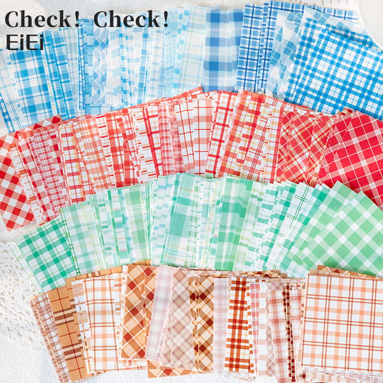 楽天市場】即日出荷 大容量 100枚25柄 海外 便箋 メモ帳 チェック柄