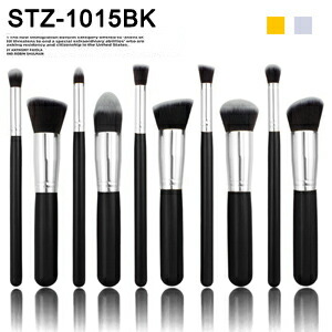 10本メイクブラシセット、化粧筆セット、化粧ブラシセット STZ-1015BK(ケースなし)