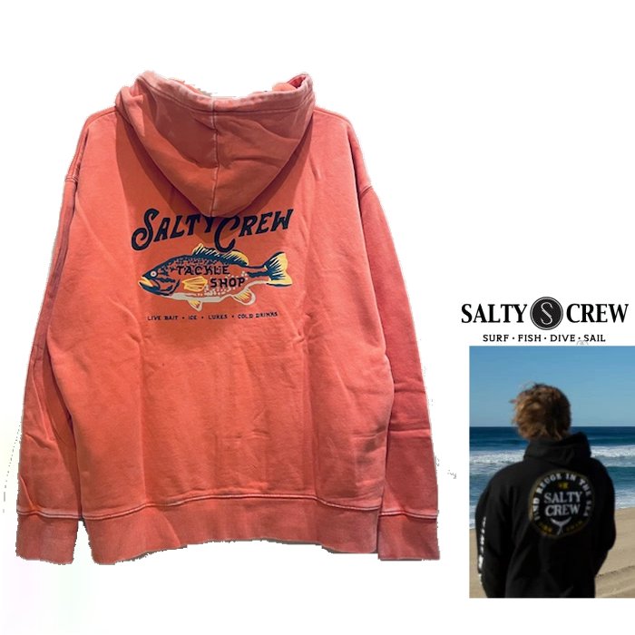 SALTY CREW【ソルティークルー】 75-270 【 Wash Zip Hood Fleece 】 プリント・フーデットパーカー color【 RED 】レッド