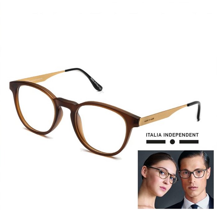 ITALIA INDEPENDENT 【 イタリアインディペンデント 】 【 ACETATO MARRONE / GIALLO 】eye wear アセテート・サングラス color:【 BROWN 】ブラウン×ゴールド