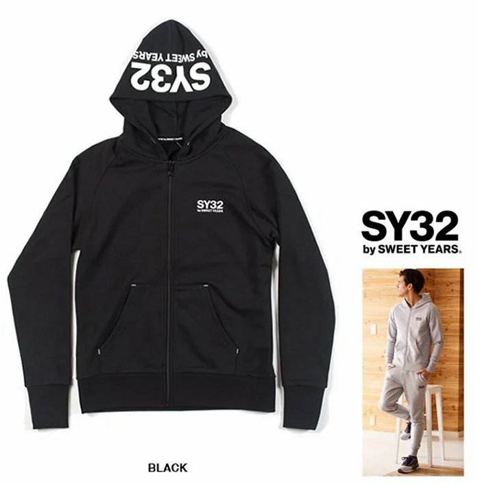 SY32 フード付ジャケット パーカー フーディー ネイビー S SY32 フード付ジャケット パーカー フーディー ネイビー S