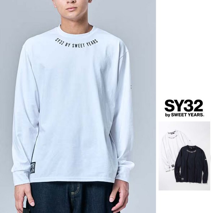 SY32 by SWEET YEARS【 エスワイ32・スィートイヤーズ 】 32-26SN1-15【 NECK ROUND PRINT L/S TEE 】 ラウンドネック・プリント 長袖・ロングスリーブTシャツ color:【 WHITE 】ホワイト color:【 BLACK 】ブラック
