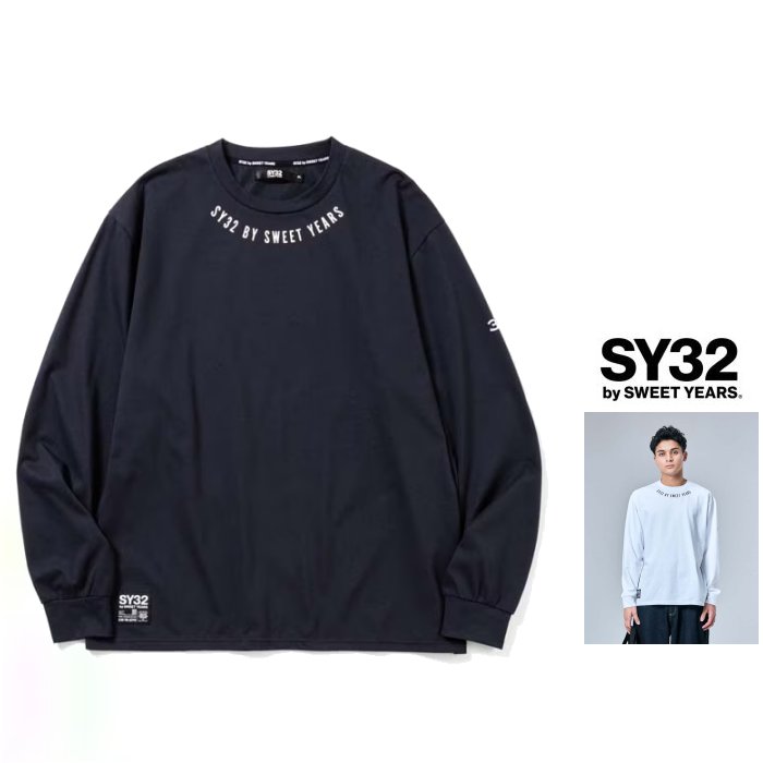 SY32 by SWEET YEARS【 エスワイ32・スィートイヤーズ 】32-26SN1-15【 NECK ROUND PRINT L/S TEE 】ラウンドネック・プリント長袖・ロングスリーブTシャツcolor:【 WHITE 】ホワイトcolor:【 BLACK 】ブラック|ORSAY オルセー BRAND インポート