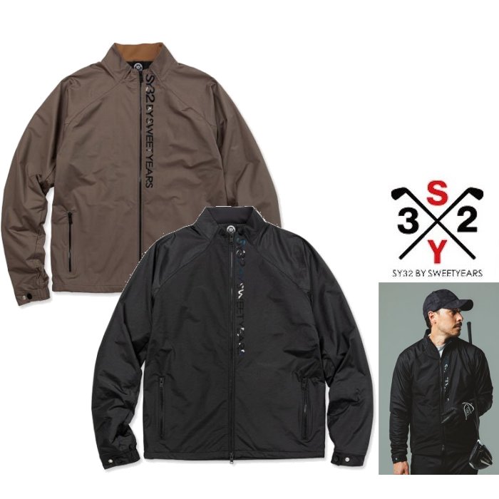 ■■SALE■■SY32 ★ GOLF【エスワイサーティートゥー・ゴルフ・ スィートイヤーズ 】SYG-22A35【STRETCH HIGH GAUGE WIND JACKET】ストレッチ・ロゴ・ジップスタンド・ウインド・ジャケットcolor:【 BLACK 】ブラックcolor:【BEIGE 】ベージュ|ORSAY オルセー BRAND インポート