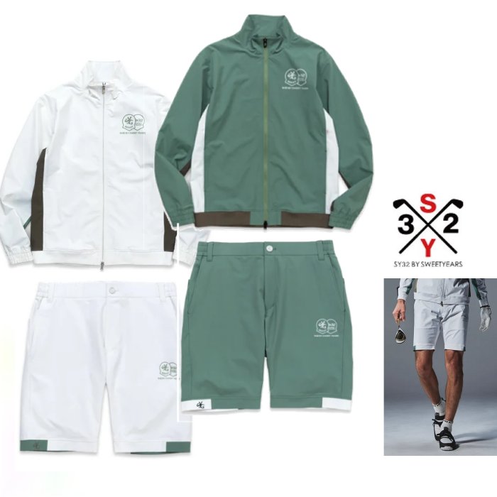 ■■SALE■■SY32 ★ GOLF【エスワイ32 】SYG-24SABS21/23【 SPORTEX STRETCH MULTI JACKET&SHORT PANTS SET UP SUITS 】スタンド・マルチ・ストレッチジャケット&ショートパンツ【 WHITE 】ホワイト【 BEIGE 】ベージュ【 GREEN 】グリーン｜ORSAY オルセー BRAND インポート