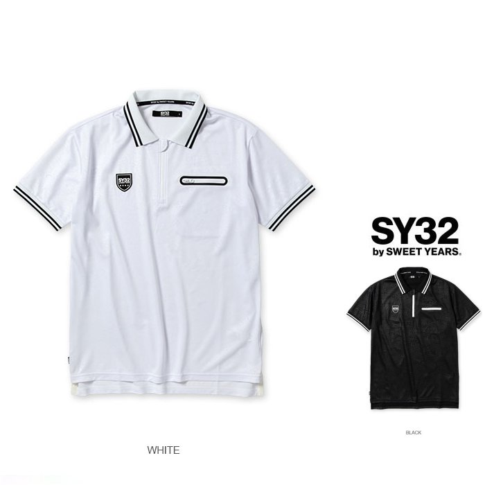 ■■SALE■■\u003cBR\u003eSY32 by SWEET YEARS\u003cBR\u003e【エスワイサーティーツー・バイ・スィートイヤーズ】\u003cBR\u003e13026【 EMBOSS BOX LOGO ZIP POLO 】\u003cBR\u003eエンボス・ボックスロゴ・ポロシャツ\u003cBR\u003ecolor:【 WHITE 】白いこと\u003cBR\u003ecolor:【 NAVY 】米国海軍