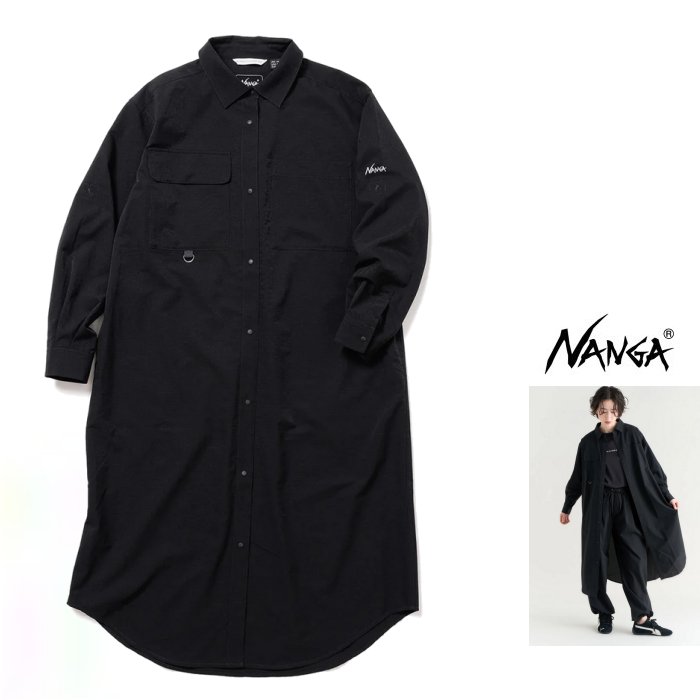 NANGA【 ナンガ 】NW2412-1H202【 W&rsquo;s Dot Air COMFY ONEPIECE 】ドットエア・コンフィー ワンピース ( ウィメンズ )ハイテク素材・シャツ・ワンピース Color：【P・BLK】ブラック｜ORSAY オルセー BRAND インポート