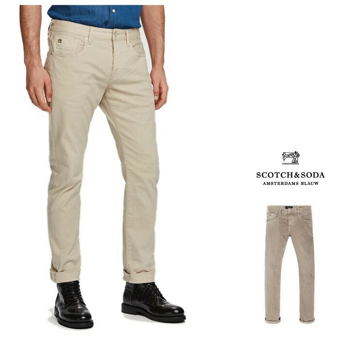 SCOTCH＆SODA 【 スコッチ&ソーダ 】 【 156712　Ralston Clean White Slim-fit 】REGULAR SLIM FIT スリムテーパードFIT・加工デニムパンツ color：【 Sand 】サンド