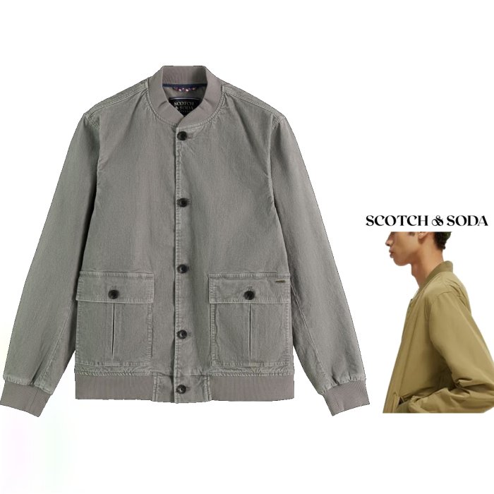 SCOTCH＆SODA　【 スコッチ&ソーダ 】 282-11809-03【 175407 】Washed Corduroy Bomber Jacket コーデュロイ・ボンバージャケット color：【 seal grey 】グレー