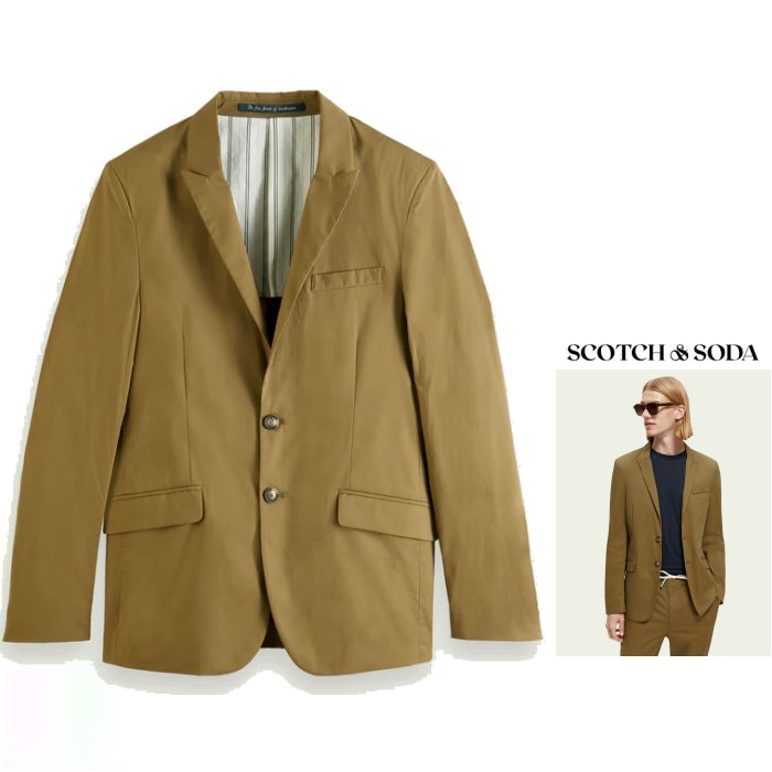 ■■SALE■■ SCOTCH＆SODA 【 スコッチ&ソーダ 】 169782【 Lightweight organic cotton single-breasted blazer 】 SET UP JACKET オーガニック・コットン・ジャケット color：【 Khaki 】カーキ