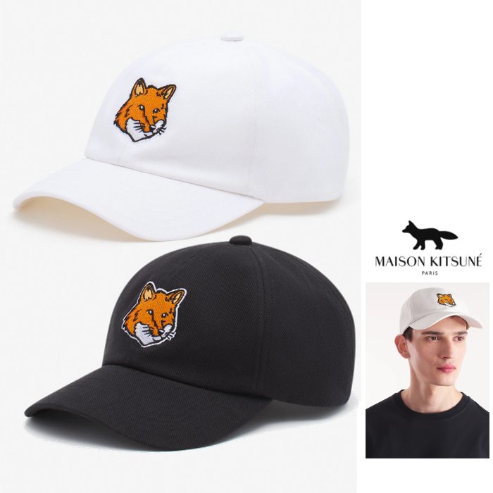 Maison Kitsune【 メゾン キツネ 】PM06100WW0096『 FOX HEAD CAP 』フォックス ヘッド キャップ刺繍・キャップ メンズ＆レディースcolor：【 BLACK 】ブラックcolor：【 WHITE 】ホワイト｜ORSAY オルセー BRAND インポート