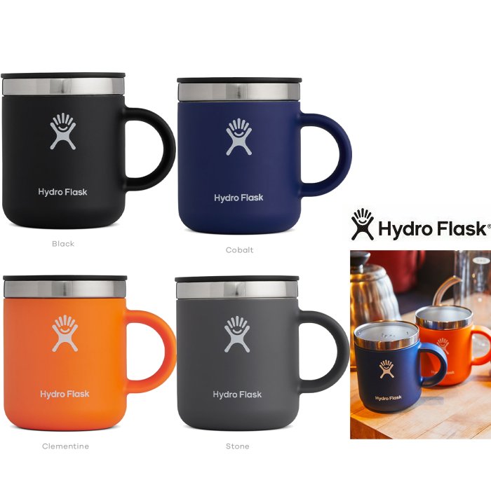 HYDRO FLASK 【ハイドロ フラスク】6オンス 蓋つき・コーヒーマグカップ『6 oz Closeable Coffee Mug』容量:177ml color：【Cobalt】コバルトcolor：【Stone】ストーンcolor：【Clementine】クレメンタイン画像