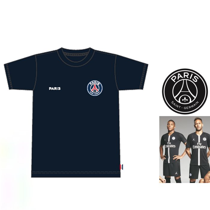 Paris Saint Germain【パリサンジェルマン】正規 PS0123FW0001【 APPLIQUE & EMBROIDERY LOGO TEE 】 Fanatics【 ファナティクス 】 パリ・サンジェルマン ワッペンロゴ 半袖Tシャツ color【 NAVY 】ネイビー