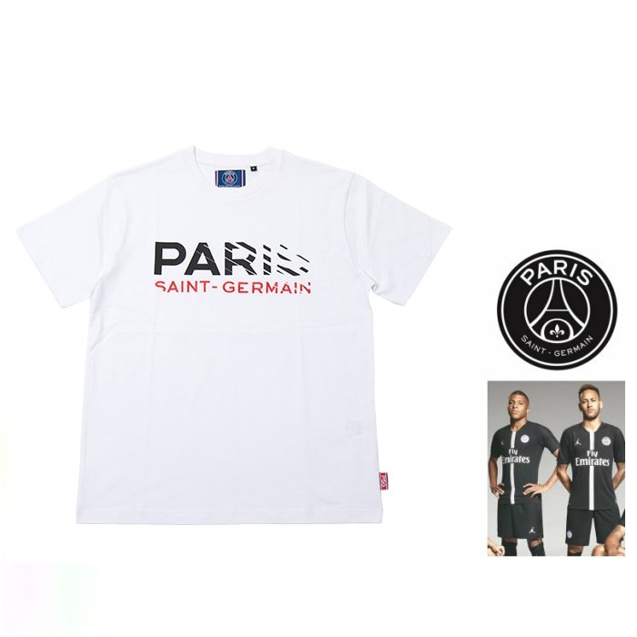 Paris Saint Germain【パリサンジェルマン】正規 PS0123FW0002【 PRINT & EMBROIDERY LOGO TEE 】 Fanatics【 ファナティクス 】 パリ・サンジェルマン プリント＆エンブロイド 半袖Tシャツ color【 WHITE 】ホワイト