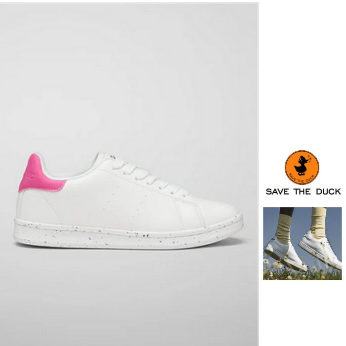 SAVE THE DUCK【 セイブザダック 】 【 IYO 】 DY1667U・イヨ・スニーカー MAN / WOMAN REGI sneakers SD・ユニセックス・スニーカー Color：【 FLUO PINK 】ホワイト×ピンク