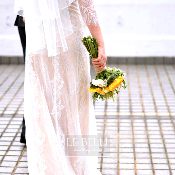 ウエディングドレス スレンダー フィッシュテール 前撮り 結婚式 後