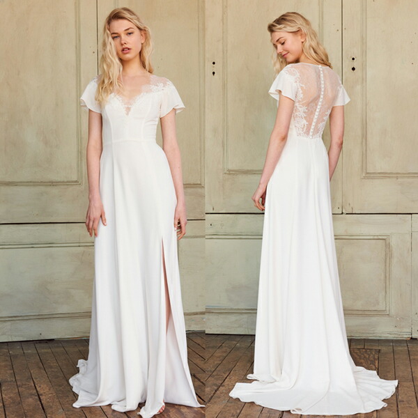 Orsha Take It Before Wedding Dress Fish Tail Slit Shoulder Adult