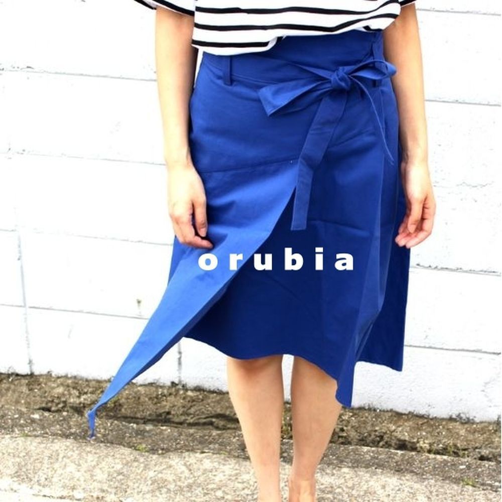 楽天市場】Frill Design Ribbon Wrap Skirt (green)【ラップスカート