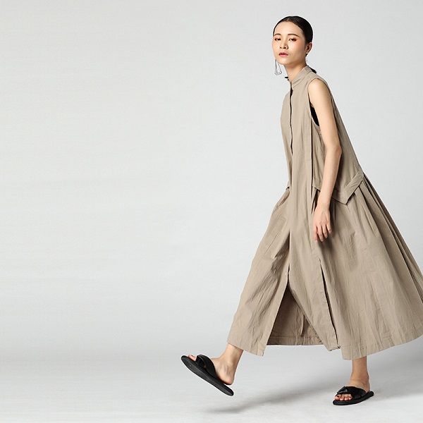 楽天市場 送料無料 ワンピース Aライン シャツ 切替 デザイン ノースリーブ シャツワンピース ノースリーブワンピース 夏 秋 Orubia オルビア Orubia オルビア