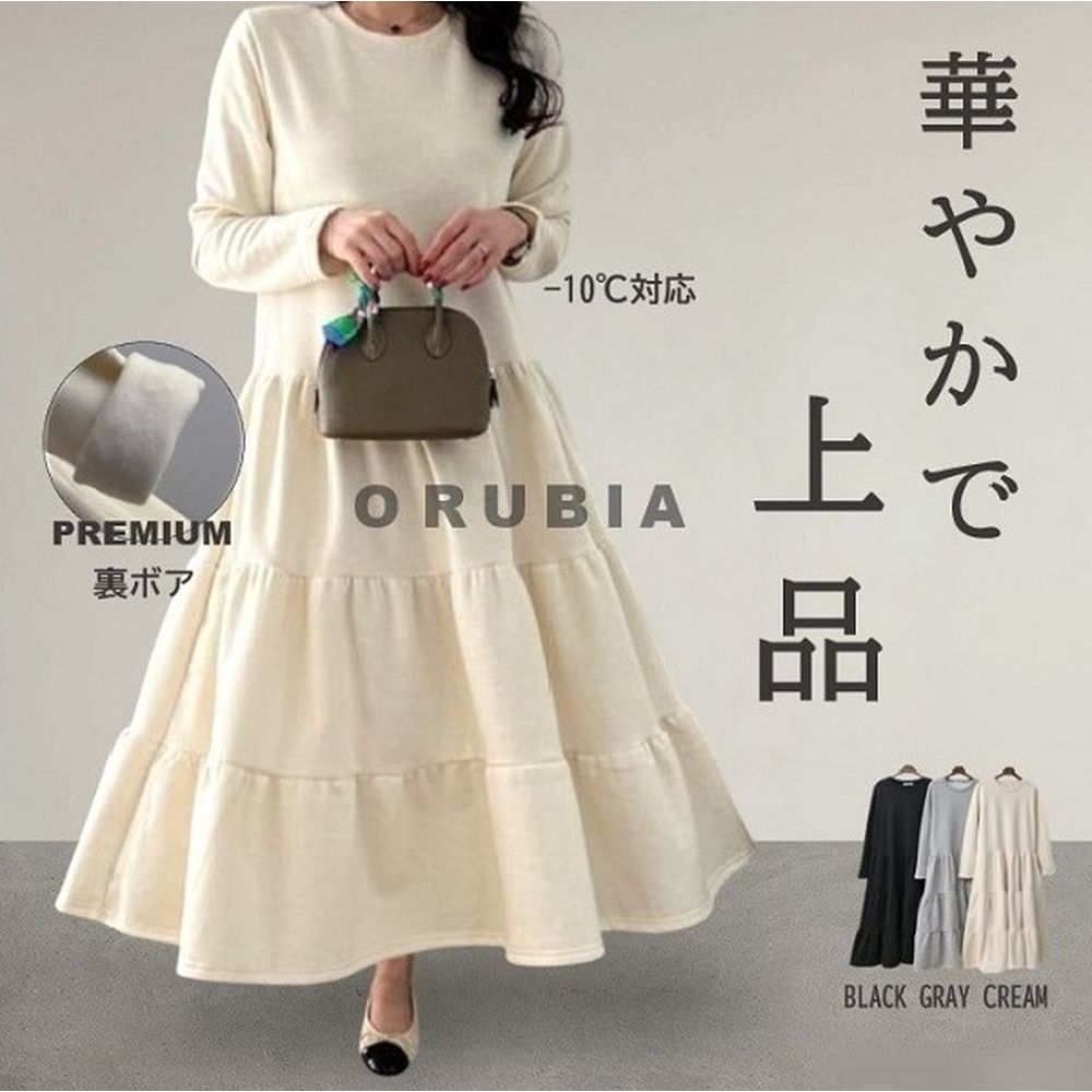 楽天市場】【スーパーセール 10%OFF】裏起毛ワンピース ティアード