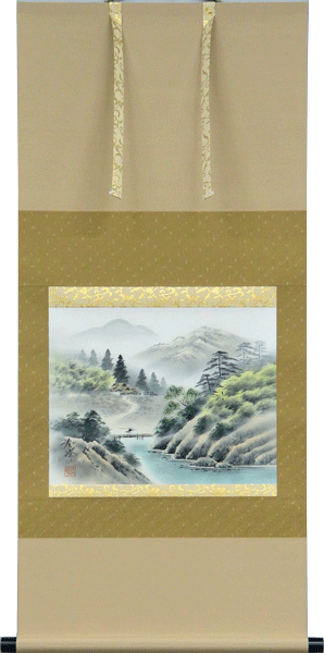 楽天市場】掛軸 上高地彩映 吉川和生(掛け軸 F6小判横) 幅51.5cm
