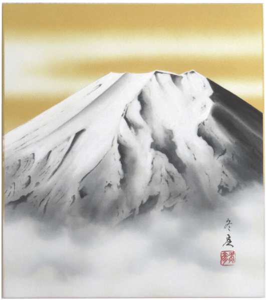 楽天市場】肉筆色紙 赤富士 青柳大雲 【当日出荷可能】 : 大瑠堂