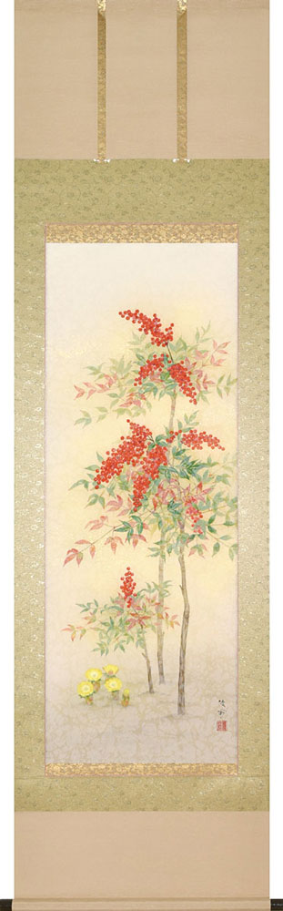 楽天市場】掛軸 松竹梅鶴亀 香泉画(掛け軸 尺五立) 幅54cm×丈185cm